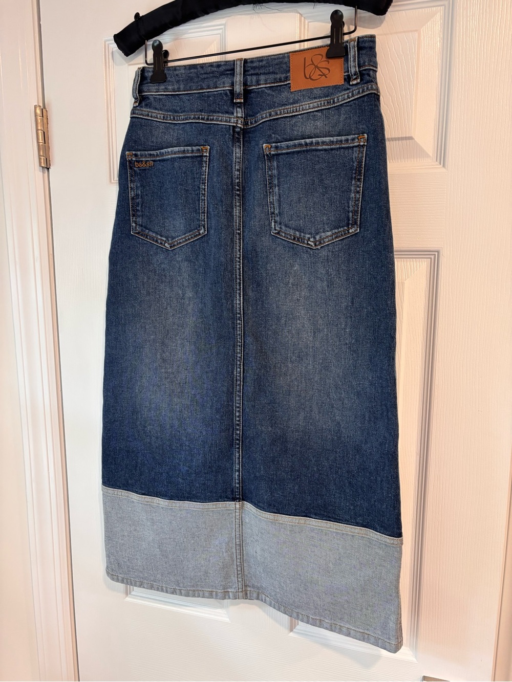 ba&sh Vicky two-tone denim midi skirt size US 2 NWT - Picture 8 of 11